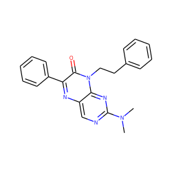 CN(C)c1ncc2nc(-c3ccccc3)c(=O)n(CCc3ccccc3)c2n1 ZINC000004238893