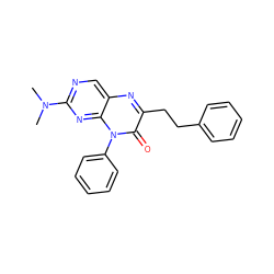 CN(C)c1ncc2nc(CCc3ccccc3)c(=O)n(-c3ccccc3)c2n1 ZINC000004238229