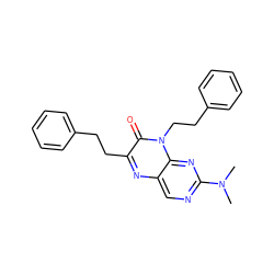 CN(C)c1ncc2nc(CCc3ccccc3)c(=O)n(CCc3ccccc3)c2n1 ZINC000004238948