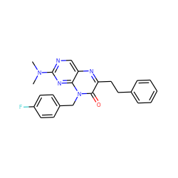 CN(C)c1ncc2nc(CCc3ccccc3)c(=O)n(Cc3ccc(F)cc3)c2n1 ZINC000004238305