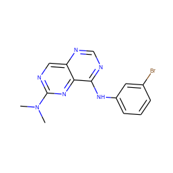 CN(C)c1ncc2ncnc(Nc3cccc(Br)c3)c2n1 ZINC000003815079