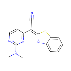 CN(C)c1nccc(/C(C#N)=C2\Nc3ccccc3S2)n1 ZINC000013647691