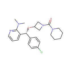 CN(C)c1ncccc1[C@H](OC1CN(C(=O)N2CCCCC2)C1)c1ccc(Cl)cc1 ZINC000073279804