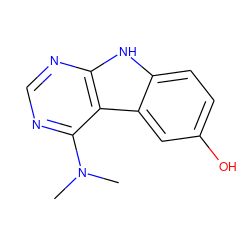 CN(C)c1ncnc2[nH]c3ccc(O)cc3c12 ZINC000221380509