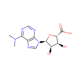 CN(C)c1ncnc2c1ncn2[C@H]1O[C@H](C(=O)O)[C@@H](O)[C@H]1O ZINC000048998303