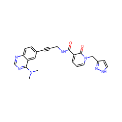 CN(C)c1ncnc2ccc(C#CCNC(=O)c3cccn(Cc4cc[nH]n4)c3=O)cc12 ZINC000096176299