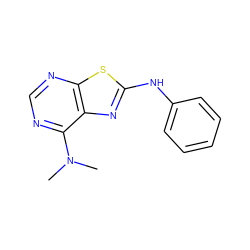 CN(C)c1ncnc2sc(Nc3ccccc3)nc12 ZINC000103287375