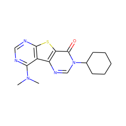 CN(C)c1ncnc2sc3c(=O)n(C4CCCCC4)cnc3c12 ZINC000095561966