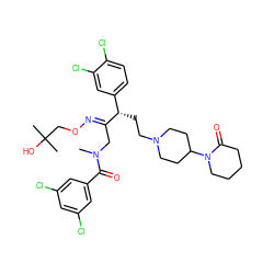 CN(C/C(=N\OCC(C)(C)O)[C@@H](CCN1CCC(N2CCCCC2=O)CC1)c1ccc(Cl)c(Cl)c1)C(=O)c1cc(Cl)cc(Cl)c1 ZINC000027897205