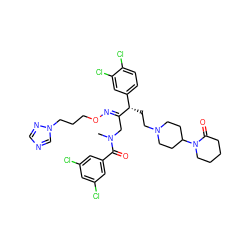 CN(C/C(=N\OCCCn1cncn1)[C@@H](CCN1CCC(N2CCCCC2=O)CC1)c1ccc(Cl)c(Cl)c1)C(=O)c1cc(Cl)cc(Cl)c1 ZINC000027897794