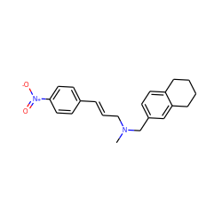 CN(C/C=C/c1ccc([N+](=O)[O-])cc1)Cc1ccc2c(c1)CCCC2 ZINC000653816399