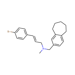 CN(C/C=C/c1ccc(Br)cc1)Cc1ccc2c(c1)CCCCC2 ZINC000653826084