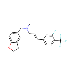 CN(C/C=C/c1ccc(C(F)(F)F)c(F)c1)Cc1ccc2c(c1)CCO2 ZINC001772581119