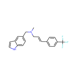 CN(C/C=C/c1ccc(C(F)(F)F)cc1)Cc1ccc2[nH]ccc2c1 ZINC001772615969