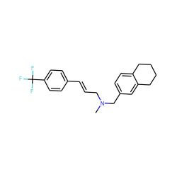 CN(C/C=C/c1ccc(C(F)(F)F)cc1)Cc1ccc2c(c1)CCCC2 ZINC000653816354