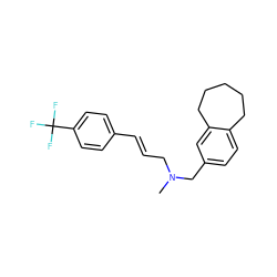 CN(C/C=C/c1ccc(C(F)(F)F)cc1)Cc1ccc2c(c1)CCCCC2 ZINC000653826049