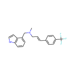 CN(C/C=C/c1ccc(C(F)(F)F)cc1)Cc1cccc2[nH]ccc12 ZINC001772601389