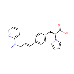 CN(C/C=C/c1ccc(C[C@@H](C(=O)O)n2cccc2)cc1)c1ccccn1 ZINC000040403979