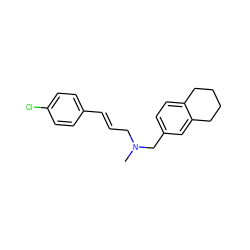 CN(C/C=C/c1ccc(Cl)cc1)Cc1ccc2c(c1)CCCC2 ZINC000653819820