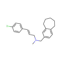 CN(C/C=C/c1ccc(Cl)cc1)Cc1ccc2c(c1)CCCCC2 ZINC000653826082