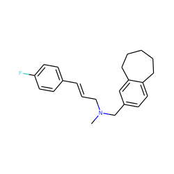 CN(C/C=C/c1ccc(F)cc1)Cc1ccc2c(c1)CCCCC2 ZINC000653826048