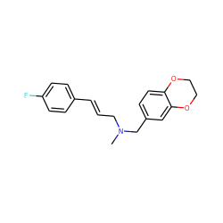 CN(C/C=C/c1ccc(F)cc1)Cc1ccc2c(c1)OCCO2 ZINC000556786931