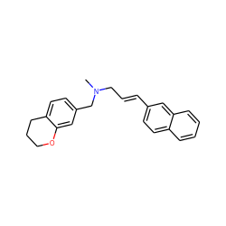 CN(C/C=C/c1ccc2ccccc2c1)Cc1ccc2c(c1)OCCC2 ZINC001772590987