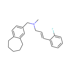 CN(C/C=C/c1ccccc1F)Cc1ccc2c(c1)CCCCC2 ZINC000653827647