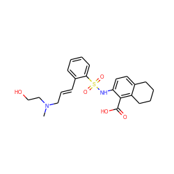 CN(C/C=C/c1ccccc1S(=O)(=O)Nc1ccc2c(c1C(=O)O)CCCC2)CCO ZINC000036178080