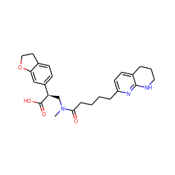 CN(C[C@@H](C(=O)O)c1ccc2c(c1)OCC2)C(=O)CCCCc1ccc2c(n1)NCCC2 ZINC000013860634