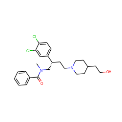 CN(C[C@@H](CCN1CCC(CCO)CC1)c1ccc(Cl)c(Cl)c1)C(=O)c1ccccc1 ZINC000029560308