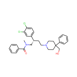 CN(C[C@@H](CCN1CCC(CO)(c2ccccc2)CC1)c1ccc(Cl)c(Cl)c1)C(=O)c1ccccc1 ZINC000028012728