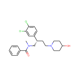 CN(C[C@@H](CCN1CCC(O)CC1)c1ccc(Cl)c(Cl)c1)C(=O)c1ccccc1 ZINC000013534590