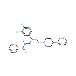 CN(C[C@@H](CCN1CCC(c2ccccc2)CC1)c1ccc(Cl)c(Cl)c1)C(=O)c1ccccc1 ZINC000013534580