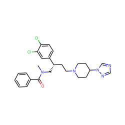 CN(C[C@@H](CCN1CCC(n2cncn2)CC1)c1ccc(Cl)c(Cl)c1)C(=O)c1ccccc1 ZINC000013534633