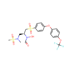 CN(C[C@@H](CS(=O)(=O)c1ccc(Oc2ccc(OC(F)(F)F)cc2)cc1)N(O)C=O)S(C)(=O)=O ZINC000026383935