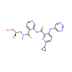 CN(C[C@@H](O)CO)C(=O)c1ccncc1NC(=O)c1nc(C2CC2)ccc1Nc1cncnc1 ZINC000169701720