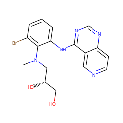 CN(C[C@@H](O)CO)c1c(Br)cccc1Nc1ncnc2ccncc12 ZINC000029133430