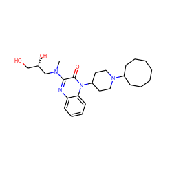 CN(C[C@@H](O)CO)c1nc2ccccc2n(C2CCN(C3CCCCCCC3)CC2)c1=O ZINC000114764271