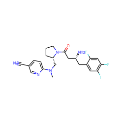 CN(C[C@@H]1CCCN1C(=O)C[C@H](N)Cc1cc(F)c(F)cc1F)c1ccc(C#N)cn1 ZINC000043063039