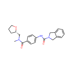 CN(C[C@@H]1CCCO1)C(=O)c1ccc(NC(=O)N2Cc3ccccc3C2)cc1 ZINC000166928940