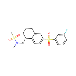 CN(C[C@@H]1CCCc2cc(S(=O)(=O)c3cccc(F)c3)ccc21)S(C)(=O)=O ZINC000049035561