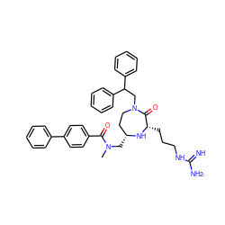 CN(C[C@@H]1CCN(CC(c2ccccc2)c2ccccc2)C(=O)[C@H](CCCNC(=N)N)N1)C(=O)c1ccc(-c2ccccc2)cc1 ZINC001772603320