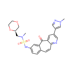 CN(C[C@@H]1COCCO1)S(=O)(=O)Nc1ccc2ccc3ncc(-c4cnn(C)c4)cc3c(=O)c2c1 ZINC000034842284