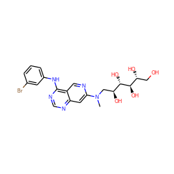 CN(C[C@H](O)[C@H](O)[C@H](O)[C@H](O)CO)c1cc2ncnc(Nc3cccc(Br)c3)c2cn1 ZINC000033836669