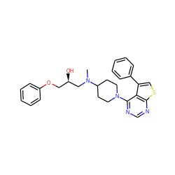 CN(C[C@H](O)COc1ccccc1)C1CCN(c2ncnc3scc(-c4ccccc4)c23)CC1 ZINC000064548769