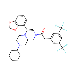 CN(C[C@H](c1cccc2c1OCO2)N1CCN(C2CCCCC2)CC1)C(=O)Cc1cc(C(F)(F)F)cc(C(F)(F)F)c1 ZINC000027518122