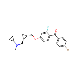 CN(C[C@H]1C[C@@H]1COc1ccc(C(=O)c2ccc(Br)cc2)c(F)c1)C1CC1 ZINC000013519664