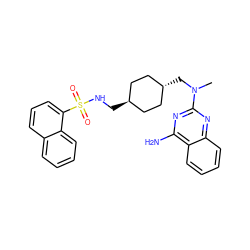 CN(C[C@H]1CC[C@H](CNS(=O)(=O)c2cccc3ccccc23)CC1)c1nc(N)c2ccccc2n1 ZINC000253683790