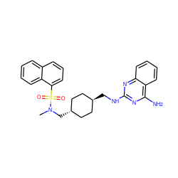 CN(C[C@H]1CC[C@H](CNc2nc(N)c3ccccc3n2)CC1)S(=O)(=O)c1cccc2ccccc12 ZINC000253637083